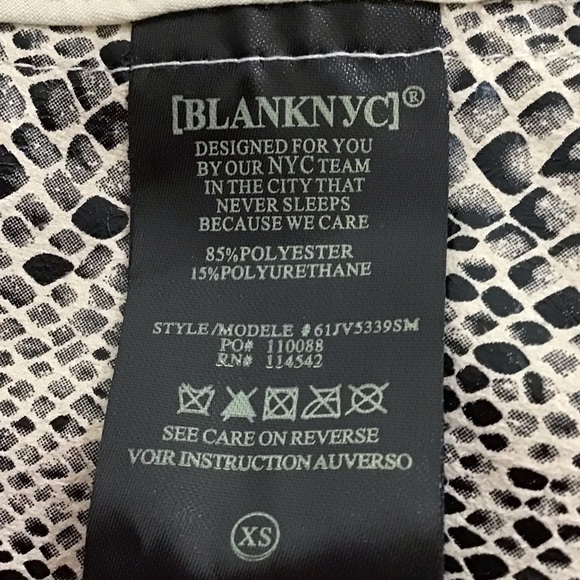 BLANKNYC Jacket Vegan Snakeskin In Snake Eyes Size XS NEW - Picture 14 of 16